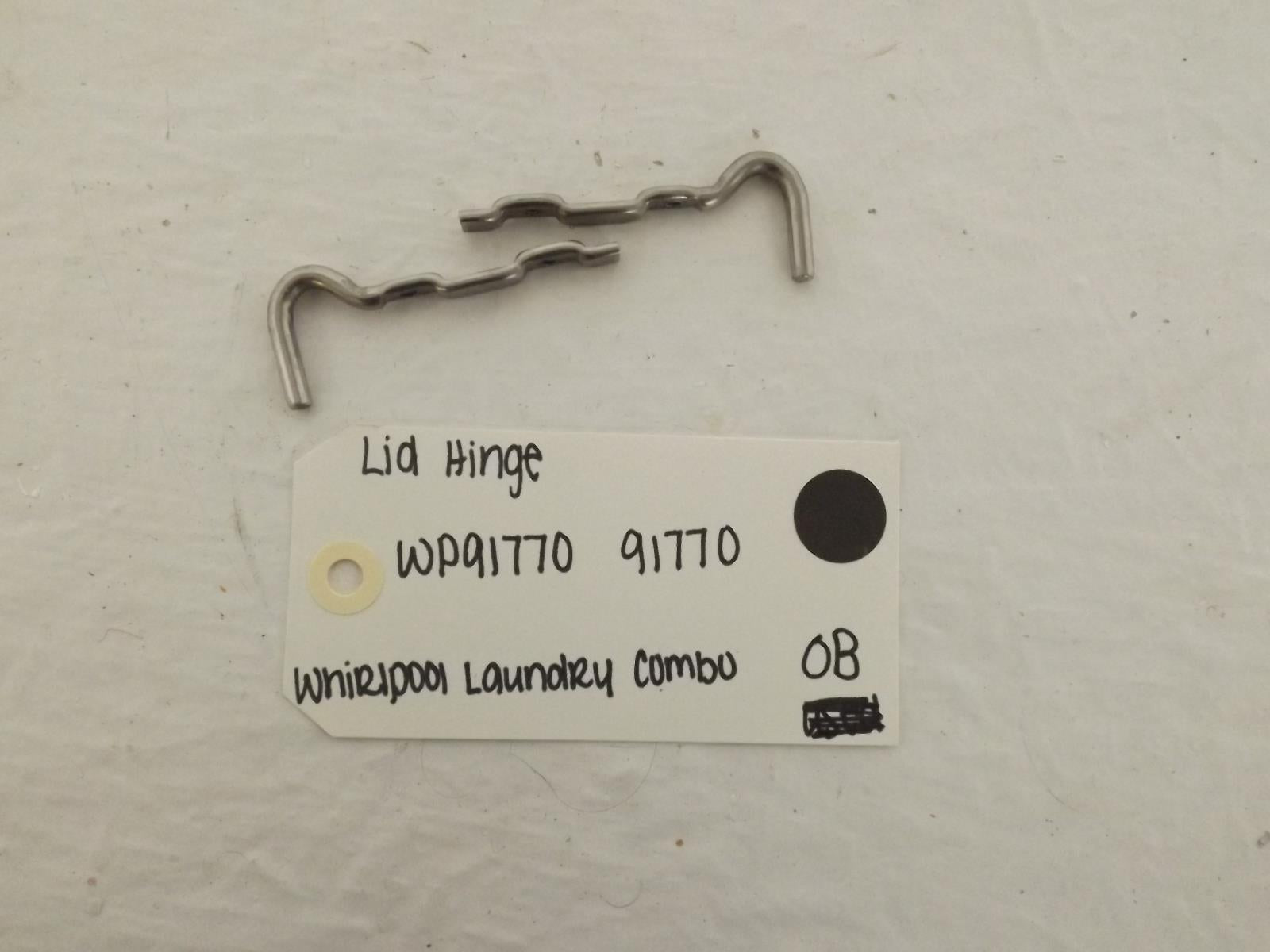 Whirlpool Laundry Combo WP91770 91770 Lid Hinges New Whirlpool Laundry Combo WP91770 91770 Lid Hinges New